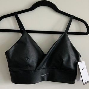 NIKE Indy Textured Shine Sports Bra in Black SZ S